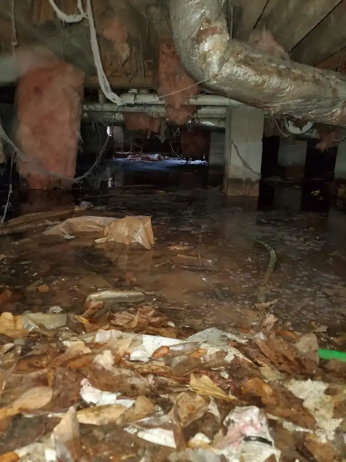 Crawl space flood assessment for Commercial Water Damage Restoration in Upper Moreland